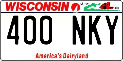 WI license plate 400NKY