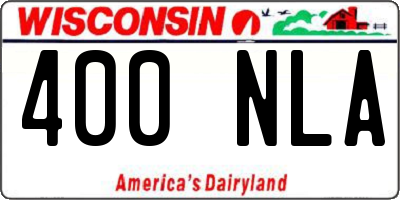 WI license plate 400NLA