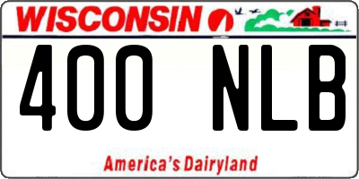 WI license plate 400NLB