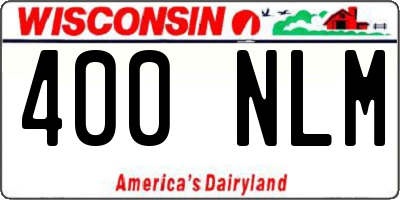 WI license plate 400NLM