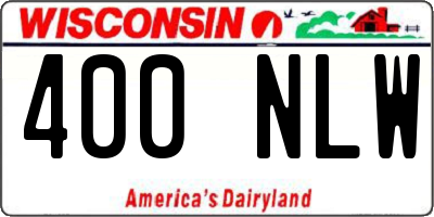 WI license plate 400NLW