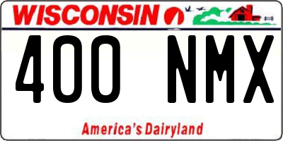 WI license plate 400NMX