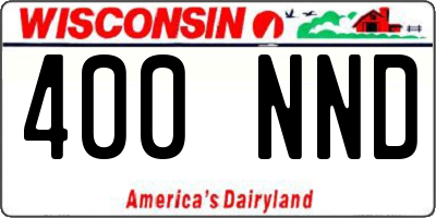 WI license plate 400NND