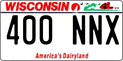 WI license plate 400NNX
