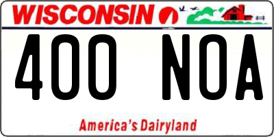WI license plate 400NOA