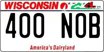 WI license plate 400NOB