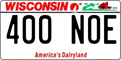 WI license plate 400NOE