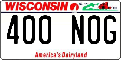 WI license plate 400NOG