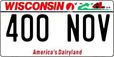 WI license plate 400NOV