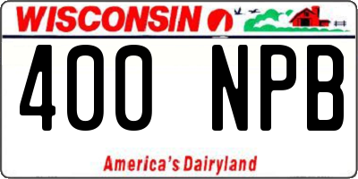 WI license plate 400NPB