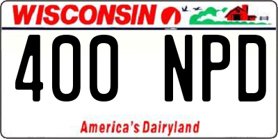 WI license plate 400NPD