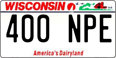 WI license plate 400NPE