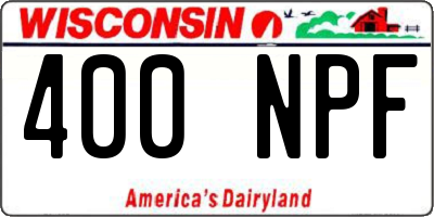 WI license plate 400NPF