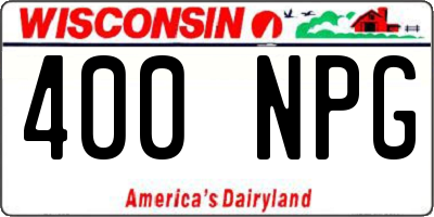 WI license plate 400NPG