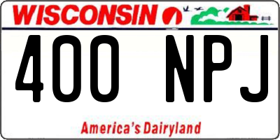 WI license plate 400NPJ