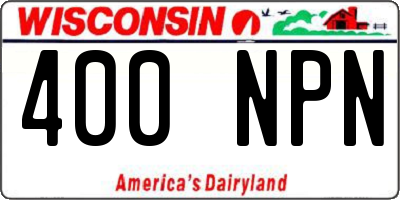 WI license plate 400NPN