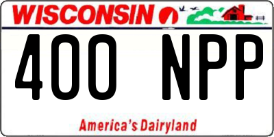 WI license plate 400NPP