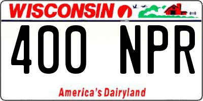 WI license plate 400NPR