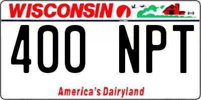 WI license plate 400NPT