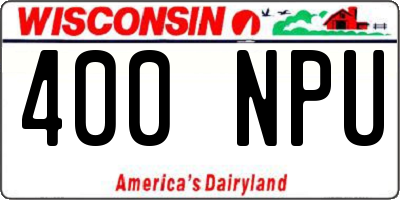 WI license plate 400NPU