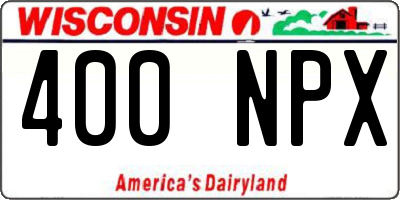 WI license plate 400NPX