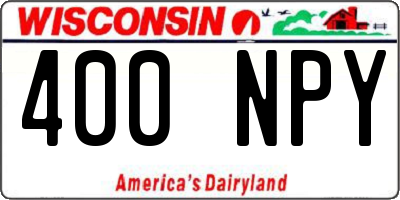 WI license plate 400NPY