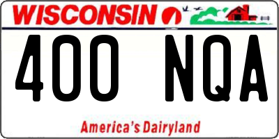 WI license plate 400NQA