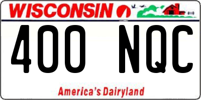 WI license plate 400NQC
