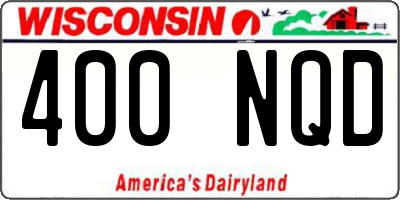 WI license plate 400NQD