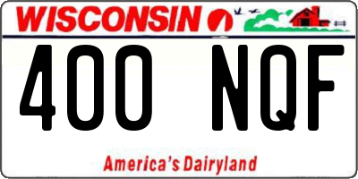 WI license plate 400NQF