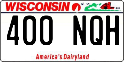 WI license plate 400NQH