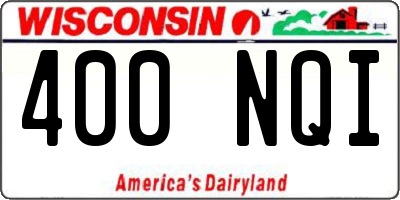 WI license plate 400NQI