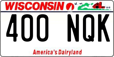 WI license plate 400NQK