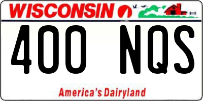 WI license plate 400NQS