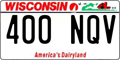 WI license plate 400NQV