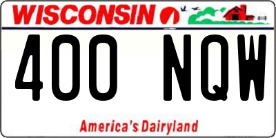 WI license plate 400NQW