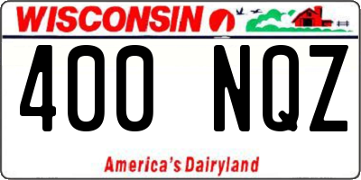 WI license plate 400NQZ