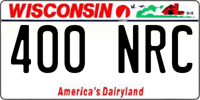 WI license plate 400NRC
