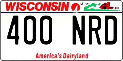WI license plate 400NRD