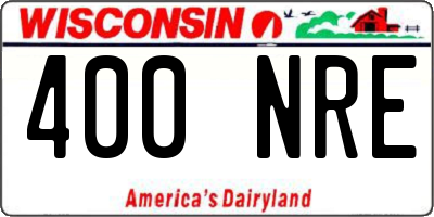 WI license plate 400NRE