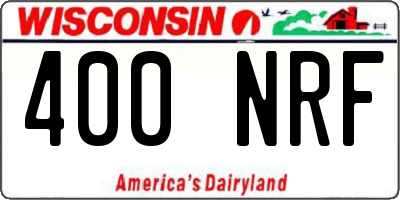 WI license plate 400NRF