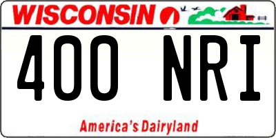 WI license plate 400NRI