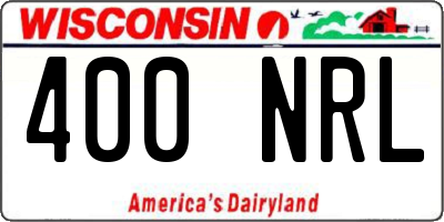WI license plate 400NRL