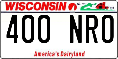 WI license plate 400NRO