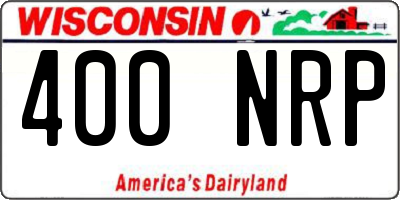 WI license plate 400NRP