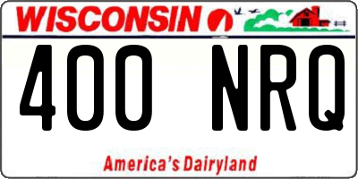 WI license plate 400NRQ