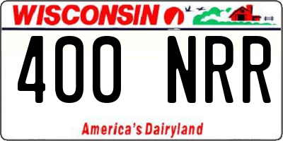 WI license plate 400NRR
