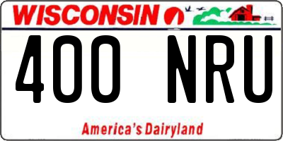 WI license plate 400NRU