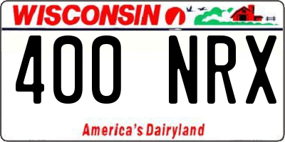 WI license plate 400NRX