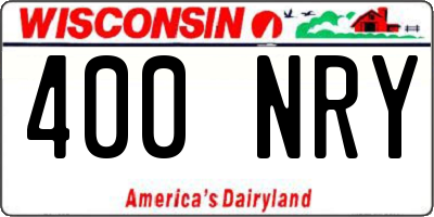 WI license plate 400NRY
